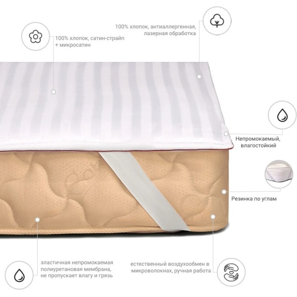 Фото - Наматрацник MirSon DeLuxe Woollen 480 200x220 см (2200000142221)