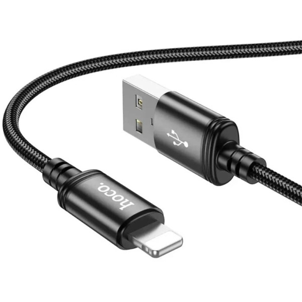 Фото - Кабель синхронізації даних HOCO X89 Wind USB - Lightning (M/M), 1 м, Black (6931474784322)