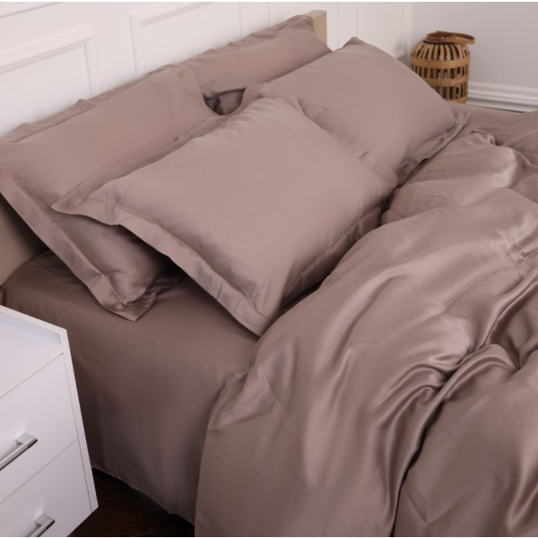 Фото - Комплект постільної білизни MirSon Tencel №08 Beige 175х210 (2200009637148)
