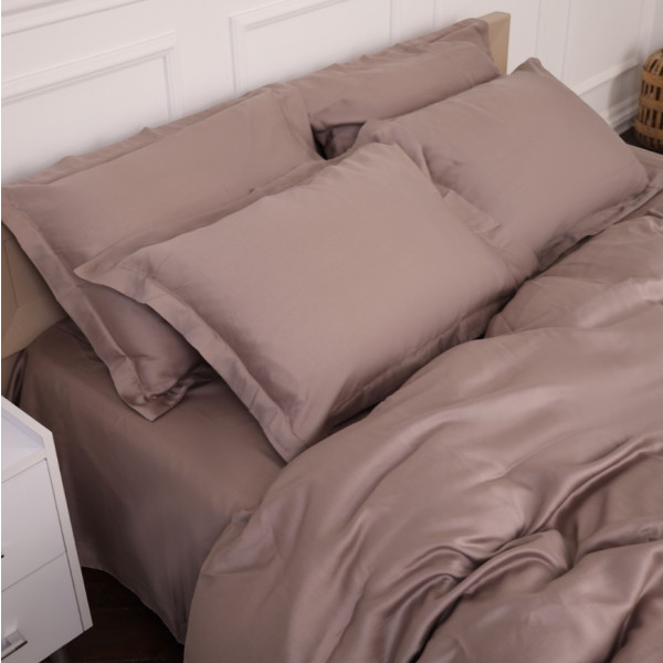 Фото - Комплект постільної білизни MirSon Tencel №08 Beige 175х210 (2200009637148)