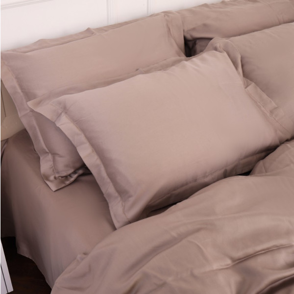 Фото - Комплект постільної білизни MirSon Tencel №08 Beige 175х210 (2200009637148)