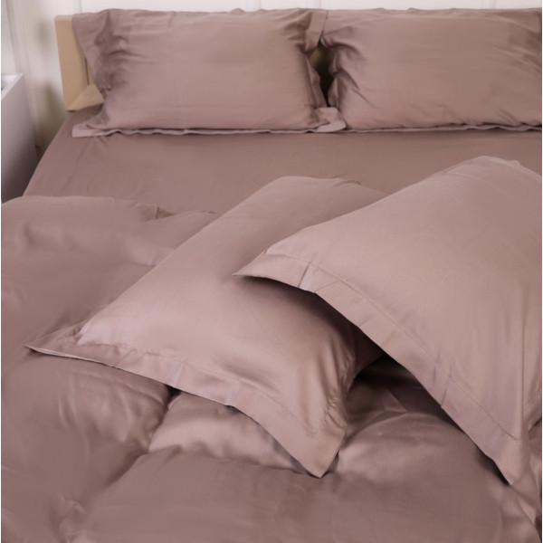 Фото - Комплект постільної білизни MirSon Tencel №08 Beige 175х210 (2200009637148)