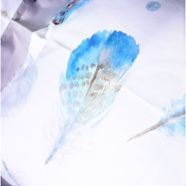Фото - Комплект постільної білизни MirSon Satin print Elit Azure Jay 175х210 см (2200005394267)