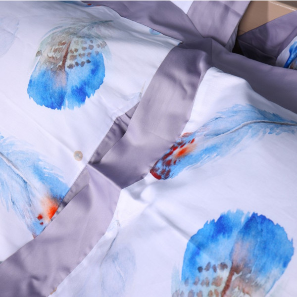Фото - Комплект постільної білизни MirSon Satin print Elit Azure Jay 143х210х2 см (2200005394281)