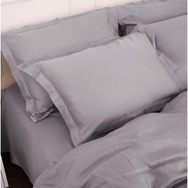 Фото - Комплект постільної білизни MirSon Tencel №06 Gray 220х240 (2200009370496)