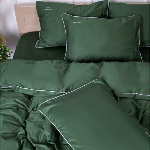 Фото - Комплект постільної білизни MirSon 0844 Green Olive Corner Сатин (2200008710941)