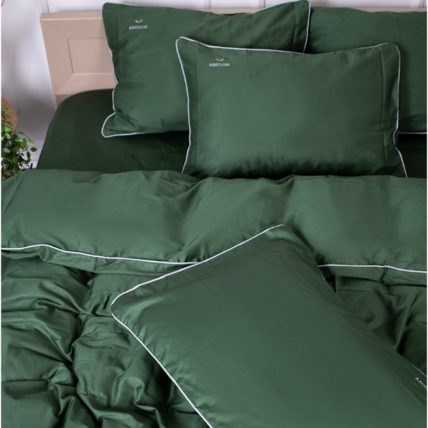 Фото - Комплект постельного белья MirSon Сатин 0844 Green Olive Corner 2x160x220 см (2200008711054)