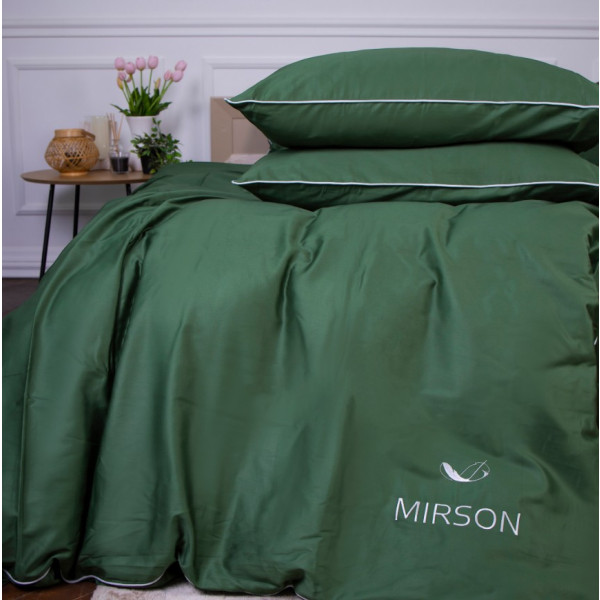 Фото - Комплект постільної білизни MirSon 0844 Green Olive Corner Сатин (2200008711023)