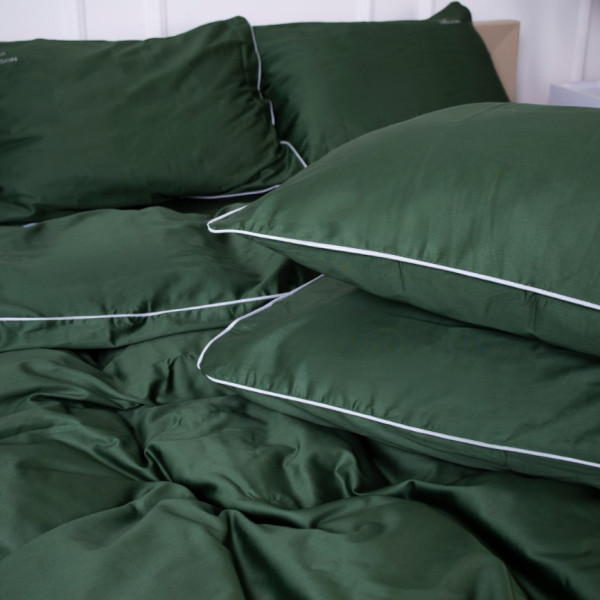 Фото - Комплект постільної білизни MirSon 0844 Green Olive Corner Сатин (2200008710958)