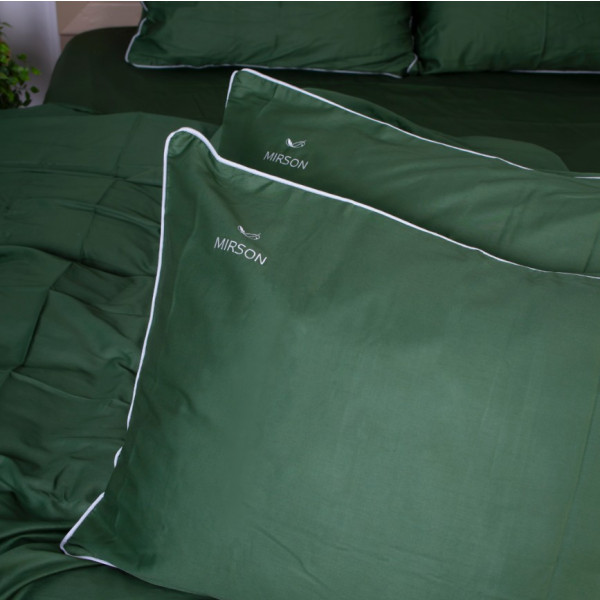 Фото - Комплект постільної білизни MirSon 0844 Green Olive Corner Сатин (2200008710958)