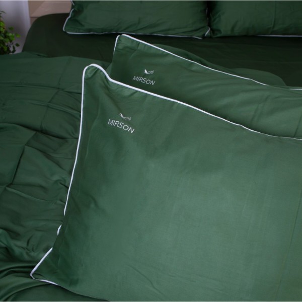 Фото - Комплект постільної білизни MirSon King Size 0844 Green Olive Corner Сатин (2200008711047)