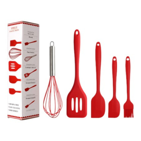 Фото - Кухарський набір приладів Voltronic 5 пр. Red (YT-JM050P) Фото - Кухарський набір приладів Voltronic 5 пр. Red (YT-JM050P)