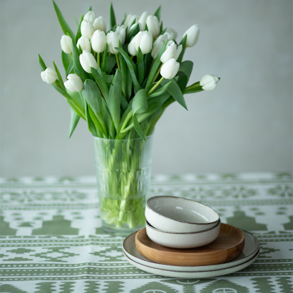 Фото - Скатертина прямокутна Едельвіка Кролевець зелена 140x164 см (62-25/00)