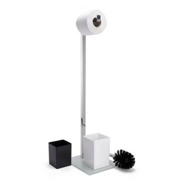 Фото - Тримач для туалетного паперу Spirella 141317 з щіткою  PILI нерж.білий