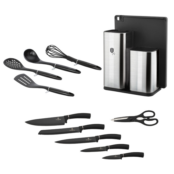Фото - Кухарський набір приладів BerlingerHaus 6 пр. і ножів 5 пр. з підставкою (BH 6247N)