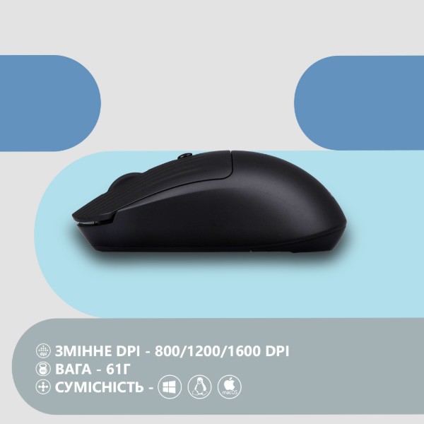 Фото - Миша бездротова 2E MF218 Silent WL BT Black