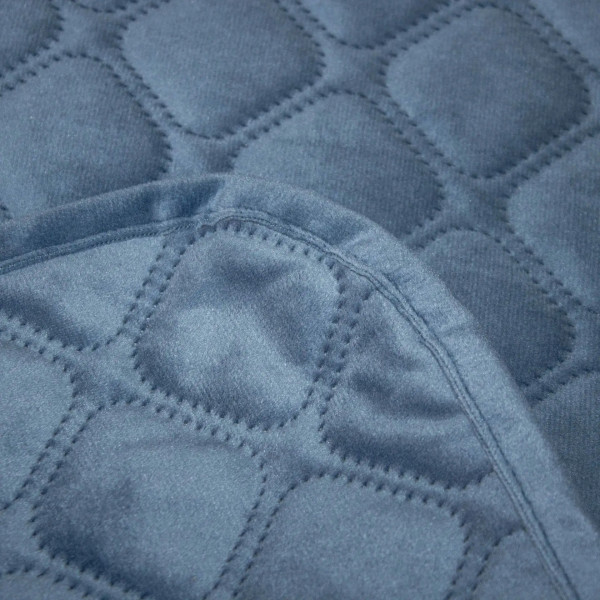 Фото - Покрывало двуспальное ТЕП VELOUR 180х240 см ДАРК БЛУ/Ромб круглый (4-00516_33876)