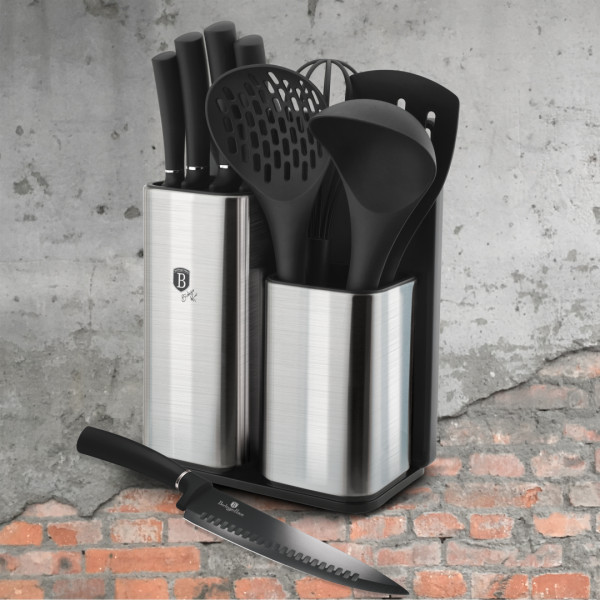 Фото - Кухарський набір приладів BerlingerHaus 6 пр. і ножів 5 пр. з підставкою (BH 6247N)