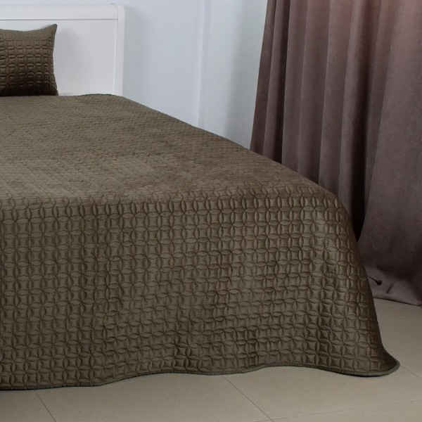 Фото - Покрывало двуспальное ТЕП VELOUR 220х240 см Хаки/Мозаика (4-00517_36198)