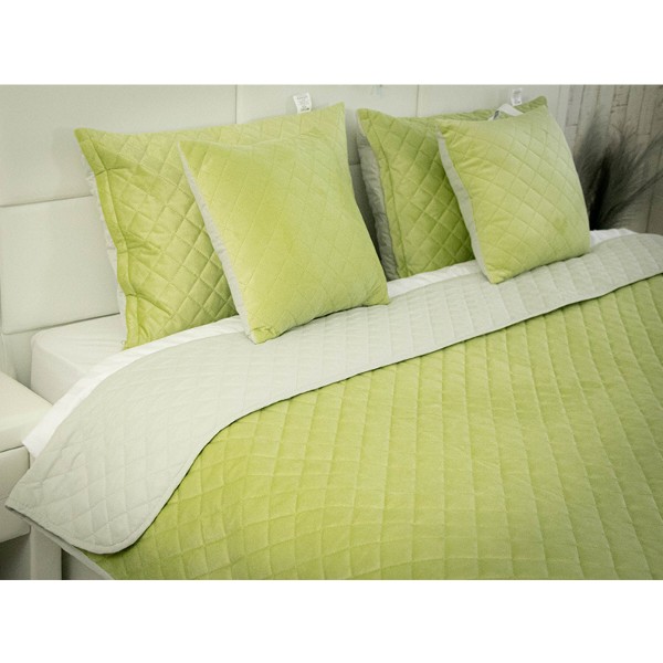 Фото - Подушка декоративна Руно 40х40 VeLour Olive Green (311.55_Olive Green ромб)