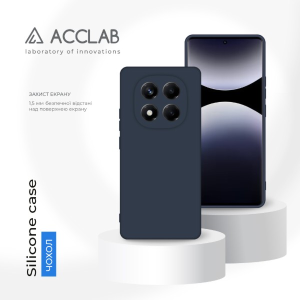 Фото - Чохол для смартфону ACCLAB Silicone Case for Xiaomi Redmi Note 14 PRO 4G Dark Blue (1283126622588)