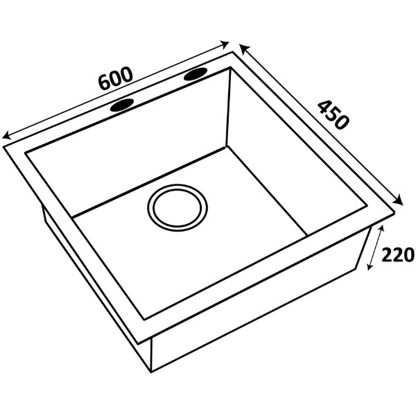 Фото - Мойка кухонная Ventolux HMKS 6050 PVD BKS 3/0,8