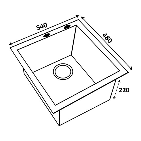 Фото - Мийка кухонна Ventolux HMKS 5448 PVD BK 3/0,6