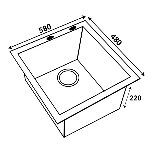 Фото - Мойка кухонная Ventolux HMKS 5848 PVD BKS 3/0,8
