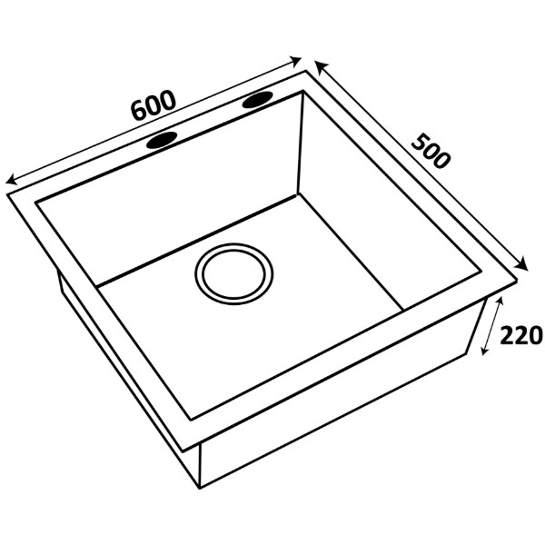 Фото - Мойка кухонная Ventolux HMKS 6050 SS 3/0,6