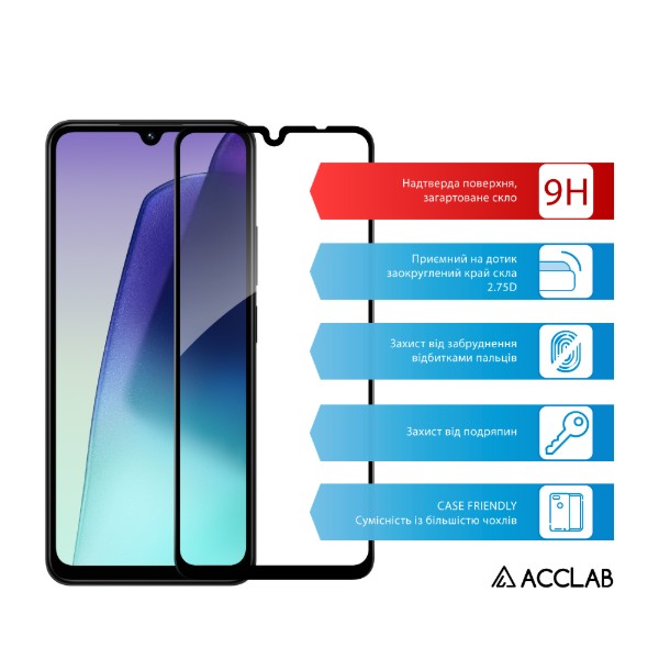 Фото - Захисне скло для смартфону ACCLAB 9H for Xiaomi Redmi 17C / Redmi 14C Black (1283126641022)