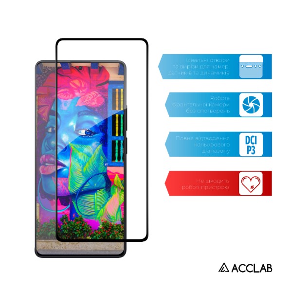 Фото - Захисне скло для смартфону ACCLAB 9H for Xiaomi Redmi Note 14S 4G Black (1283126620805)