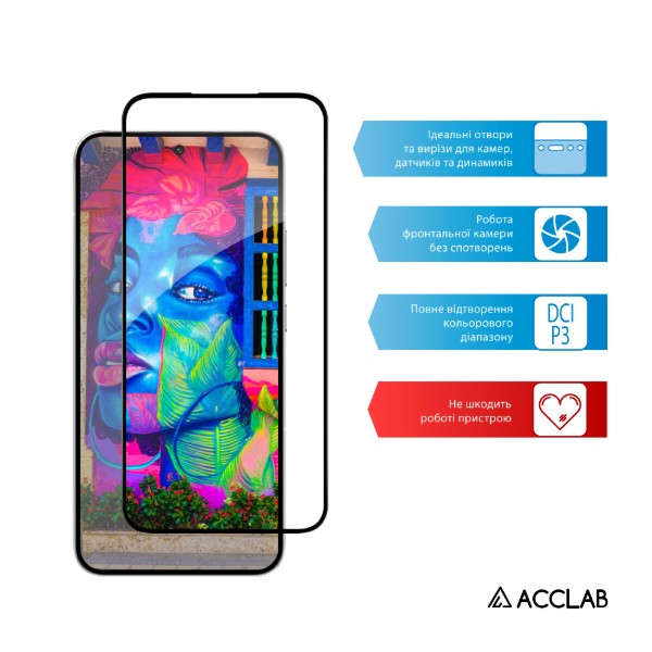 Фото - Захисне скло для смартфону ACCLAB 9H for Oppo A6 pro Black (1283126637155)