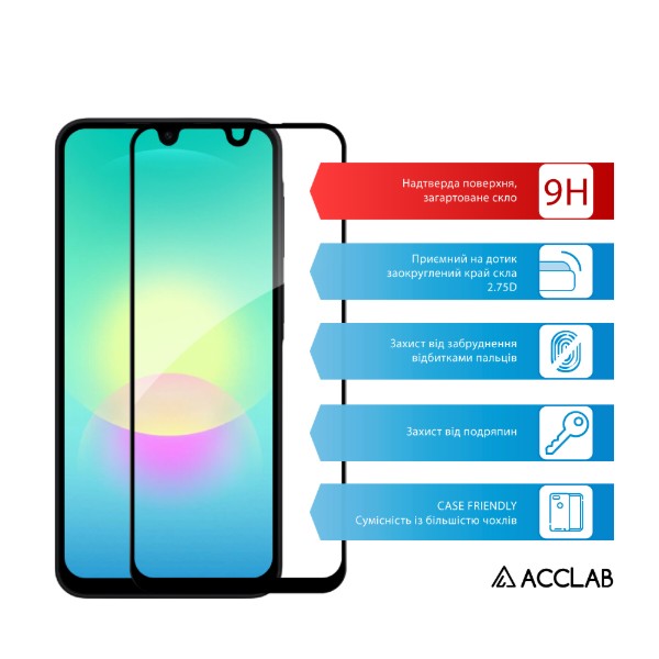 Фото - Захисне скло для смартфону ACCLAB 9H for Samsung Galaxy A18/Galaxy A17 Black (1283126641107)