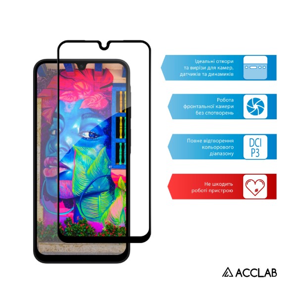 Фото - Захисне скло для смартфону ACCLAB 9H for Samsung Galaxy A18/Galaxy A17 Black (1283126641107)