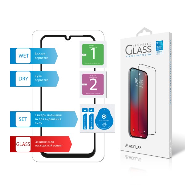 Фото - Захисне скло для смартфону ACCLAB Full Glue ESD for Xiaomi Redmi A7 / Redmi A7 Pro Black (1283126639470)