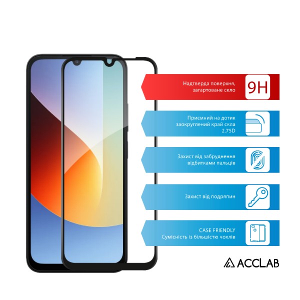 Фото - Захисне скло для смартфону ACCLAB Full Glue ESD for Xiaomi Redmi A7 / Redmi A7 Pro Black (1283126639470)