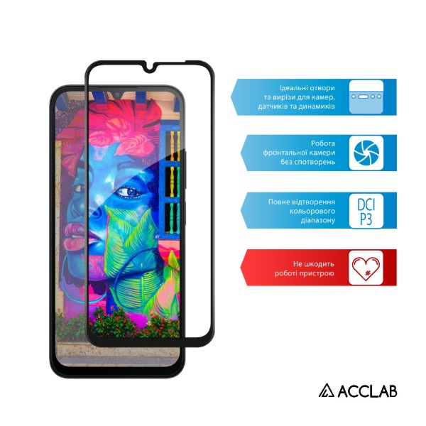 Фото - Захисне скло для смартфону ACCLAB Full Glue ESD for Xiaomi Redmi A7 / Redmi A7 Pro Black (1283126639470)