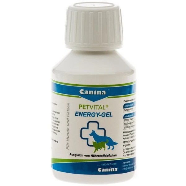 Фото - Витаминно-минеральный комплекс для собак Canina и кошек PETVITAL Energy-Gel 100 мл для быстрого восстановл. (4027565712106)