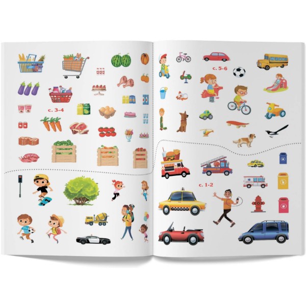 Фото -  Crystal Book Перший віммельбух із наліпками. У місті (9786175471869)