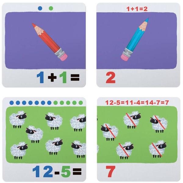 Фото - Картки навчальні Crystal Book Розумні. Учимося лічити. Додаємо і віднімаємо. 30 карток (9786175475782)