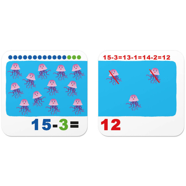 Фото - Картки навчальні Crystal Book Розумні. Учимося лічити. Додаємо і віднімаємо. 30 карток (9786175475782)
