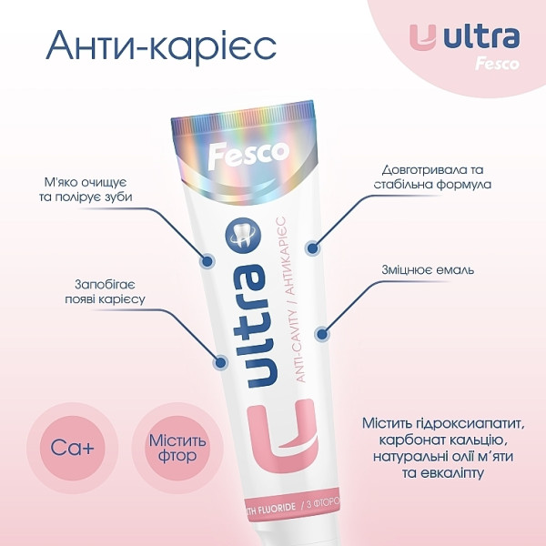 Фото - Зубна паста Fesco 100 мл Ultra Anti-cavity (4820204701963)