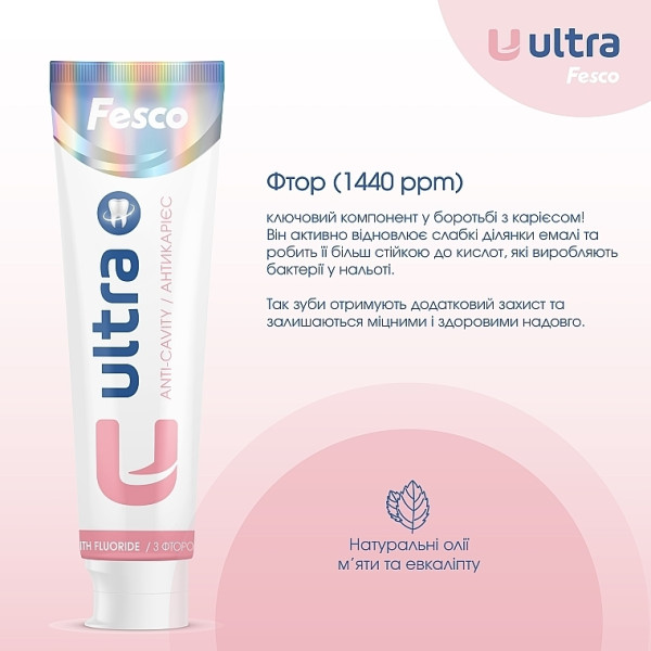 Фото - Зубна паста Fesco 100 мл Ultra Anti-cavity (4820204701963)