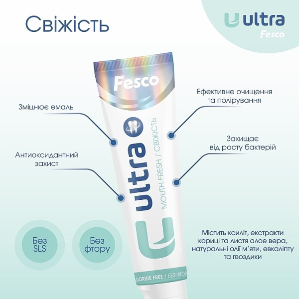 Фото - Зубна паста Fesco 100 мл Ultra Mouth Fresh (4820204701987)