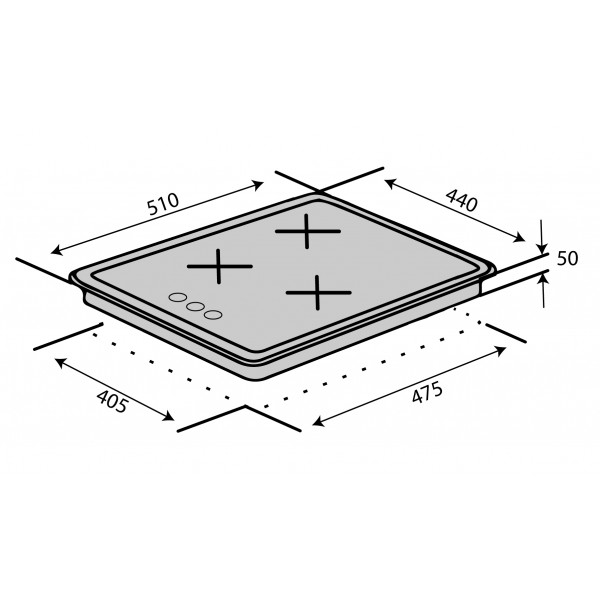 Фото - Варильна поверхня газова Ventolux HG430-G3G CEST (IVORY)