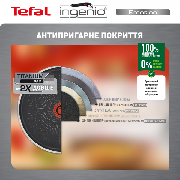 Фото - Набір посуду зі знімною ручкою Tefal L925SA14 Ingenio Emotion 10 пр.