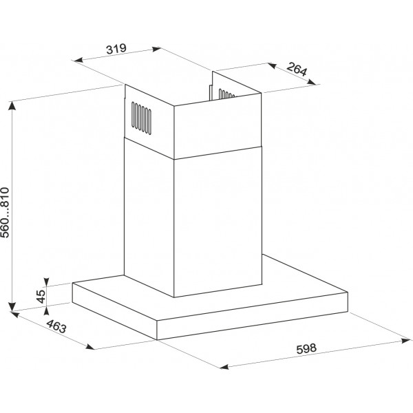 Фото - Вытяжка декоративная GRANADO Alcoba 1614-1200 Inox Black Glass