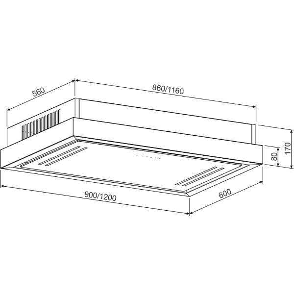 Фото - Вытяжка встраиваемая GRANADO Alia 2914-1800 Inox White Glass