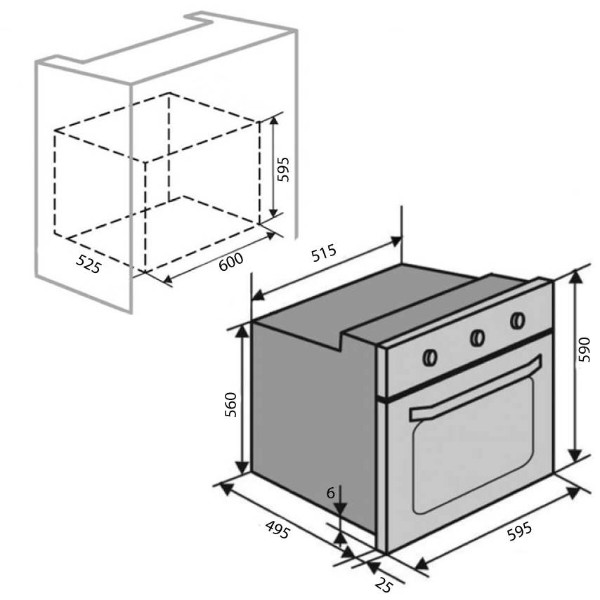 Фото - Духова шафа Ventolux EO60MT-6K BK