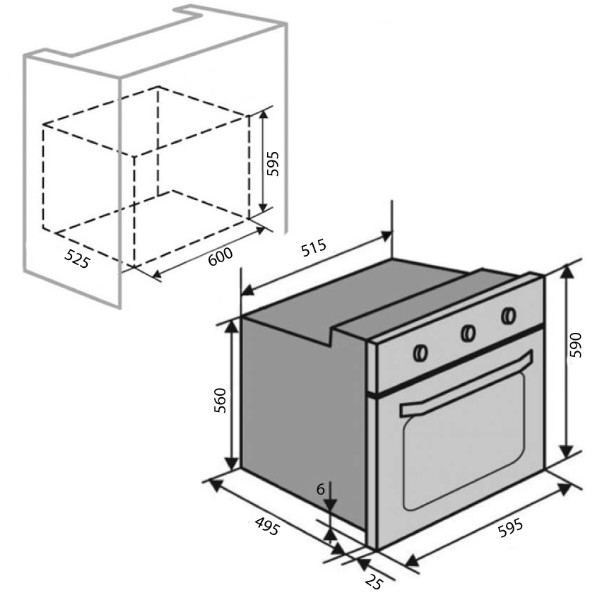 Фото - Духова шафа Ventolux EO60TC-6P WG